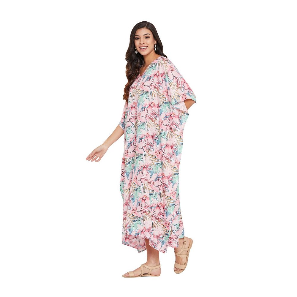 Women Caftan Plus Size Beach Cover Up Soft & Comfortable Maxi Dresses - Picture 4 of 7